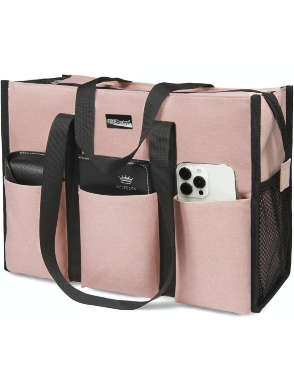 Water Resistant Utility Tote Bag with 13 Pockets & Zipper Closure - Perfect for